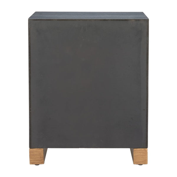 25 Inch Distressed Wood End Table with Two Open Shelves for Living Room Decor
