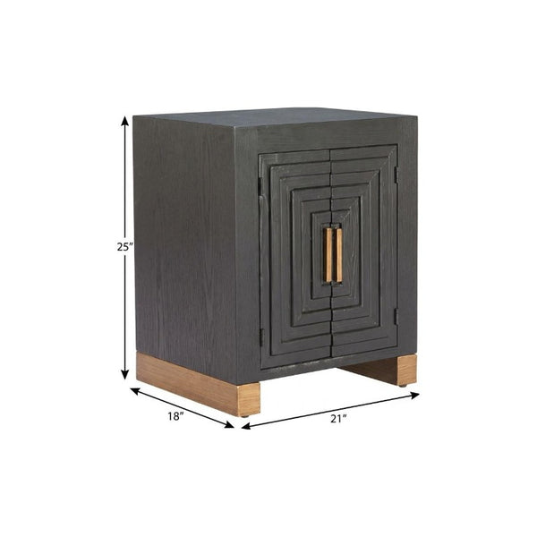 25 Inch Distressed Wood End Table with Two Open Shelves for Living Room Decor