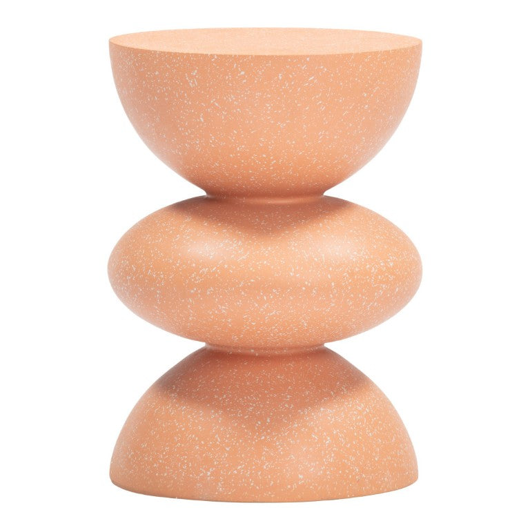 HomeRoots 18 Inch Faux Terrazzo Round Accent Table Terra Cotta Pedestal Base Living Room 720934