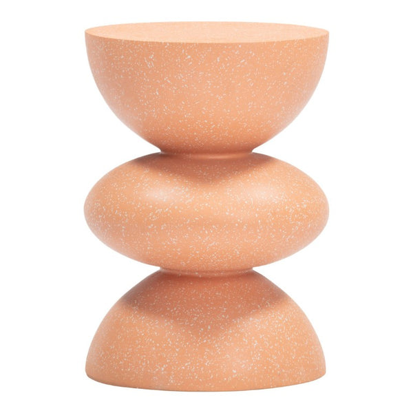 HomeRoots 18 Inch Faux Terrazzo Round Accent Table Terra Cotta Pedestal Base Living Room 720934