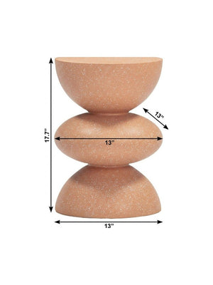 18 Inch Faux Terrazzo Round Accent Table Terra Cotta Pedestal Base Living Room