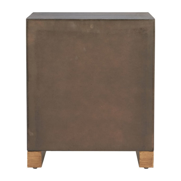 25 Inch Espresso Finished Wood End Table with Dual Storage Drawers for Living Room