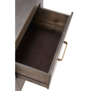 25 Inch Espresso Finished Wood End Table with Dual Storage Drawers for Living Room