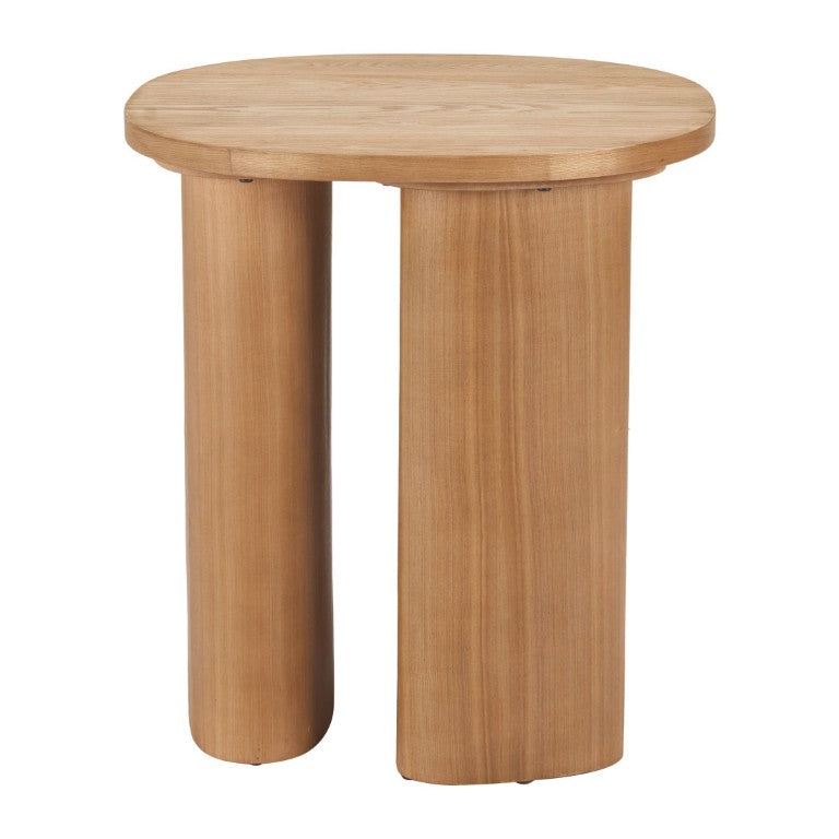 HomeRoots 24 Inch Natural Solid Wood Oval End Table for Living Room or Bedroom Accent Decor 720936