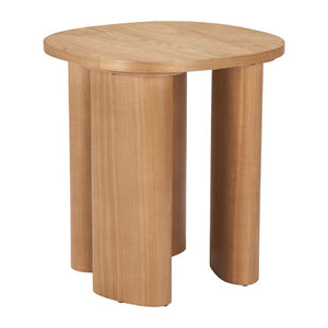 24 Inch Natural Solid Wood Oval End Table for Living Room or Bedroom Accent Decor