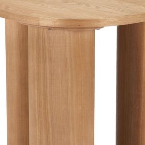 24 Inch Natural Solid Wood Oval End Table for Living Room or Bedroom Accent Decor