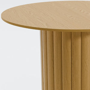 46 Inch Solid Wood Round Dining Table with Pedestal Base for Cozy Kitchen Gatherings