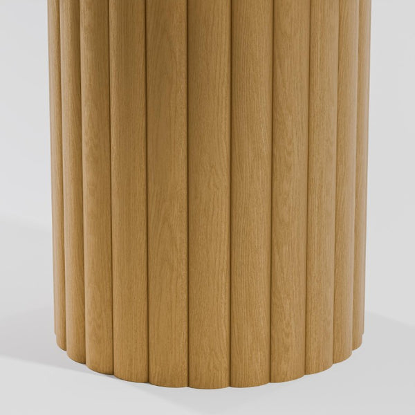 46 Inch Solid Wood Round Dining Table with Pedestal Base for Casual Gatherings