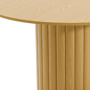 52 Inch Solid Wood Round Dining Table with Pedestal Base for Elegant Gatherings
