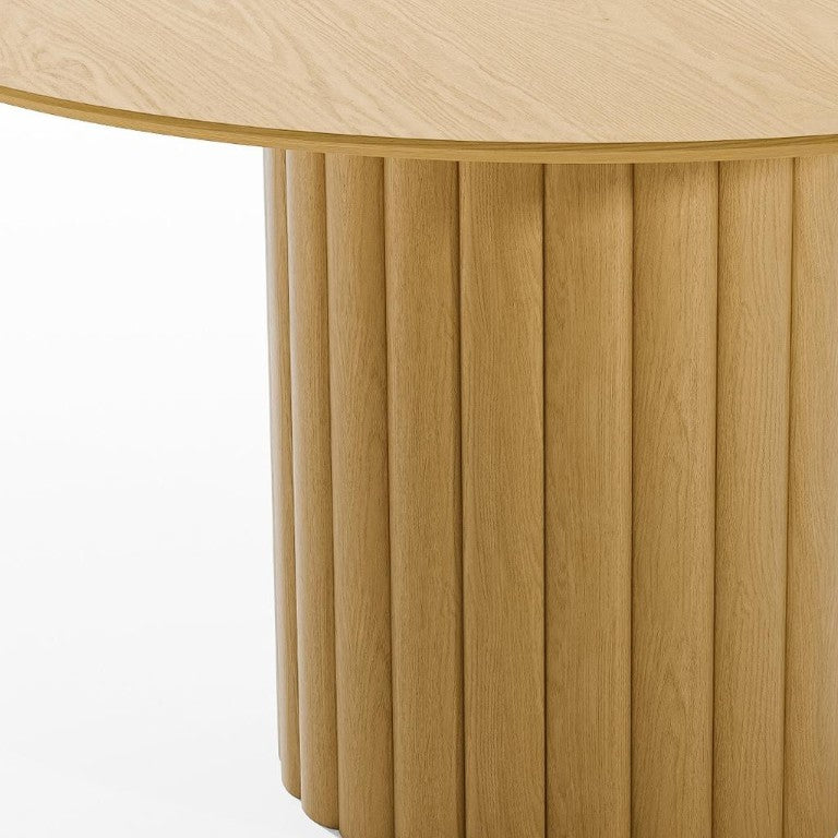 HomeRoots 52 Inch Solid Wood Round Dining Table with Pedestal Base for Casual Gatherings 720988