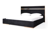 VIG Furniture Nova Domus Cartier Modern Black Velvet & Rosegold Bed VGVCBD-A002