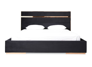 VIG Furniture Nova Domus Cartier Modern Black Velvet & Rosegold Bed VGVCBD-A002