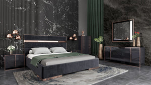 VIG Furniture Nova Domus Cartier Modern Black & Rosegold Bedroom Set VGVCCARTIER-SET