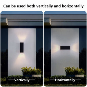 English Elm 18" Aluminum Cylinder Outdoor Wall Sconce Set of Two with up Down Porch Lighting W2312P416013
