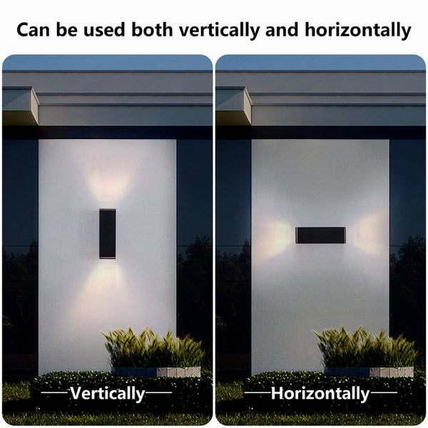 English Elm 18" Aluminum Cylinder Outdoor Wall Sconce Set of Two with up Down Porch Lighting W2312P416013