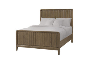 English Elm Twin Bed Peppercorn Finish Solid Wood & MDF Twin Frame with Vertical Panel Headboard, Modern Rounded Edges and Durable Elm Veneer Craftsmanship Light Brown 81.5 L x 10.5 W x 5.5 H B2699S00107