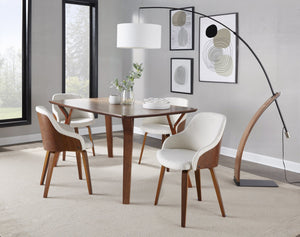 English Elm Dining/ Accent Chair Slatted Walnut Wood Frame Teal Upholstered Mid-century Seat B202P472714
