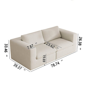 English Elm Modular Corduroy Loveseat Sofa Oversized Two Seater for Living Room Flexible Lounge W1955S00002