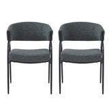 Christopher Knight Home® - Noble House - - Upholstered Dining Chairs With Metal Legs (Set Of 2),Dark Green Black