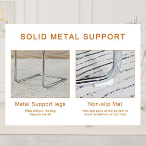 English Elm Table Modern Luxurious Dining Set - Transparent Glass Top With 4 Dark Gray Pu Chairs & Silver Legs W1151S04129-GIGA