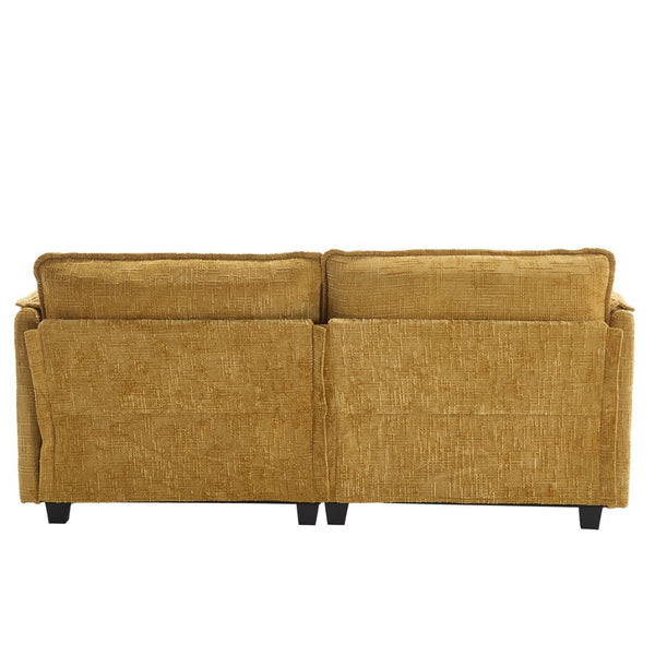 English Elm United Cozy Chenille Sofa For Two With Detachable Armrests, Footstools & Convenient Side Pockets W1568S00140-GIGA