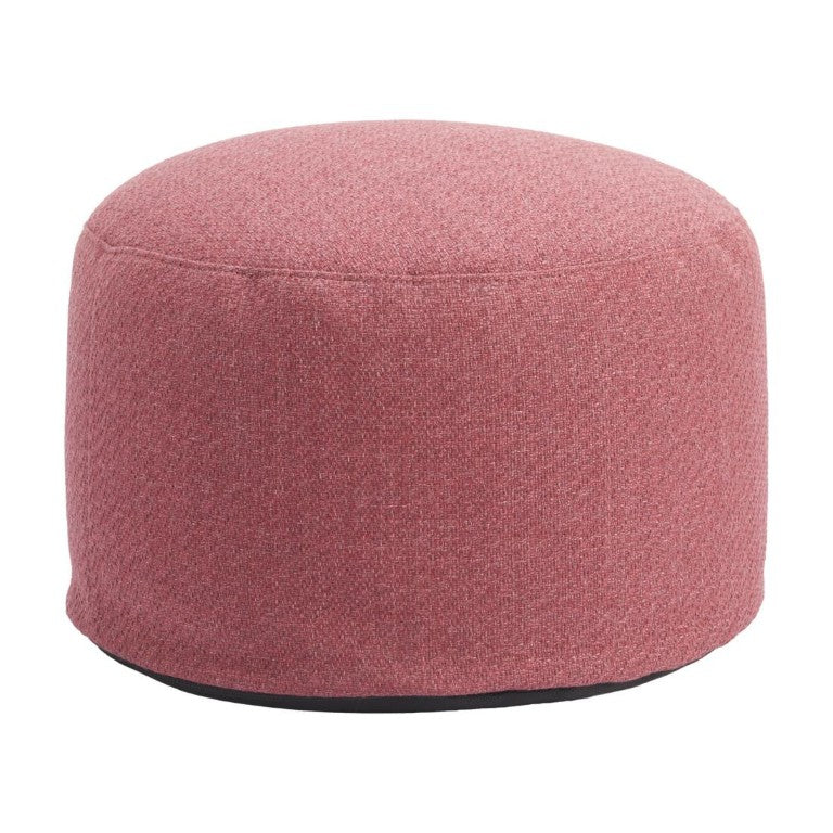 HomeRoots 22 Inch Round Olefin Fabric Ottoman Pouf for Living Room Accent Seating Decor 721084