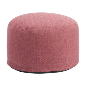 HomeRoots 22 Inch Round Olefin Fabric Ottoman Pouf for Living Room Accent Seating Decor 721084