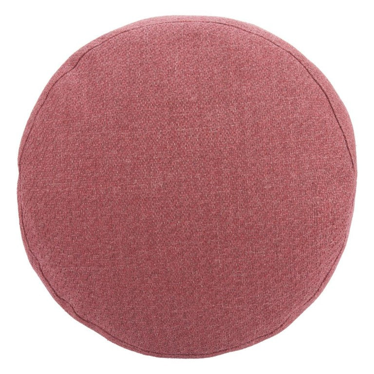 HomeRoots 22 Inch Round Olefin Fabric Ottoman Pouf for Living Room Accent Seating Decor 721084