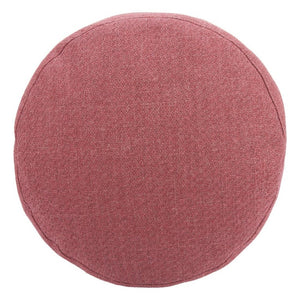 22 Inch Round Olefin Fabric Ottoman Pouf for Living Room Accent Seating Decor