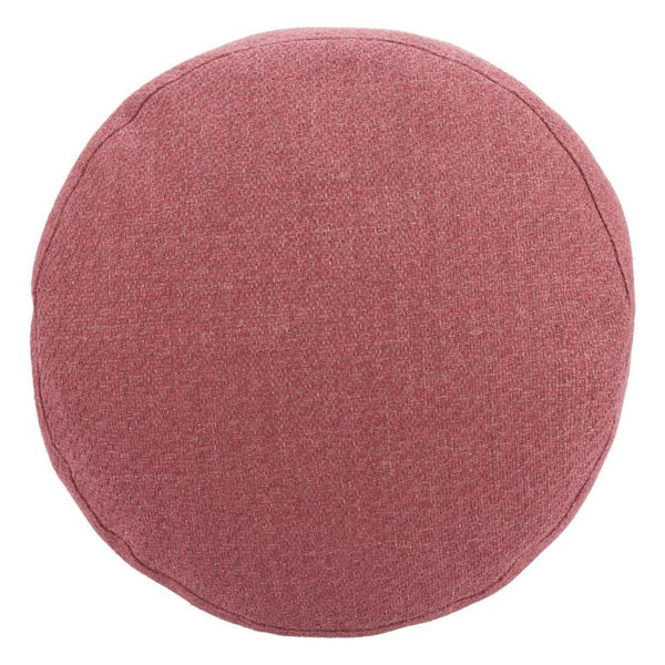 22 Inch Round Olefin Fabric Ottoman Pouf for Living Room Accent Seating Decor