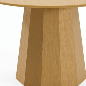 46 Inch Round Oak Wood Dining Table with Pedestal Base for Elegant Kitchen Gatherings