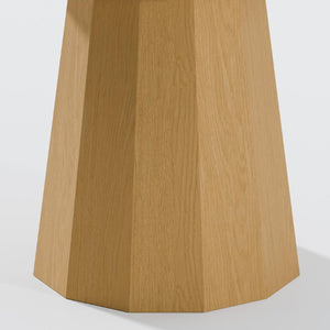 46 Inch Round Oak Wood Dining Table with Pedestal Base for Elegant Gatherings