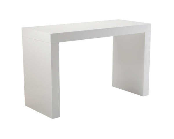 Sunpan Faro Urban Counter Table - Stylish Matte Finish, Room for Stools, Versatile Design for Any Space High Gloss White
