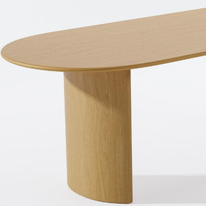 79 Inch Solid Wood Oval Dining Table with Double Pedestal Base Seats up to Eight Guests