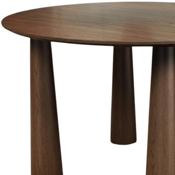 52 Inch Round Solid Walnut Wood Dining Table Elegant Centerpiece for Modern Homes