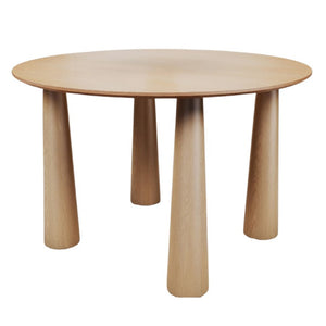 HomeRoots 52 Inch Round Solid Wood Dining Table Sturdy Top for Modern Kitchen and Room Gatherings Natural Wood 721120