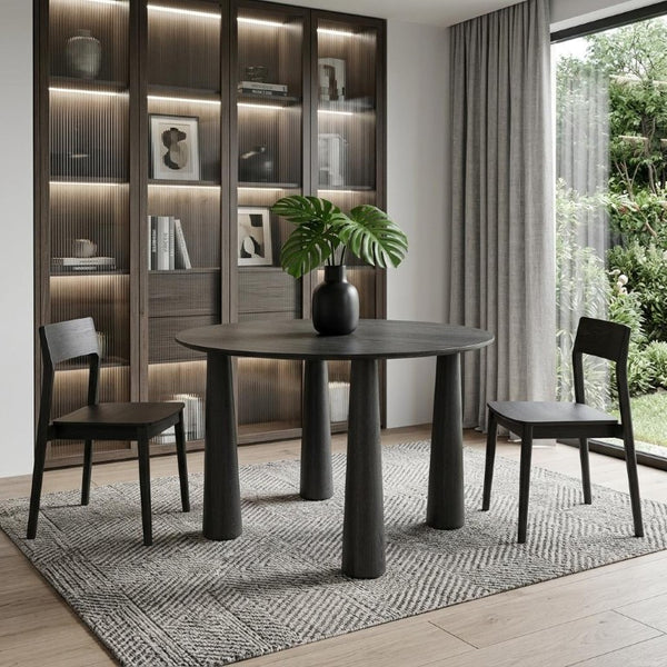 45 Inch Round Wood Dining Table Solid Top for Modern Kitchen and Casual Gatherings