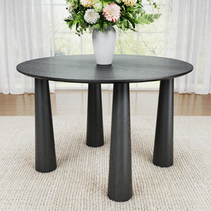 45 Inch Round Wood Dining Table Solid Top for Modern Kitchen and Casual Gatherings