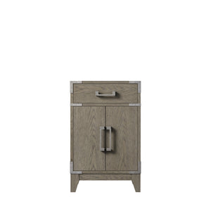 English Elm Grey Oak Single Bath Vanity - Modern 20" W X 18" D Design With Soft-Close, Solid Wood Frame Storage B2731P259733