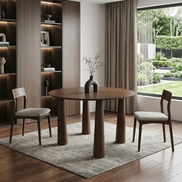 45 Inch Round Wood Dining Table Solid Top for Modern Kitchen and Casual Gatherings