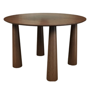 HomeRoots 45 Inch Round Wood Dining Table Solid Top for Modern Kitchen and Casual Gatherings Walnut 721127