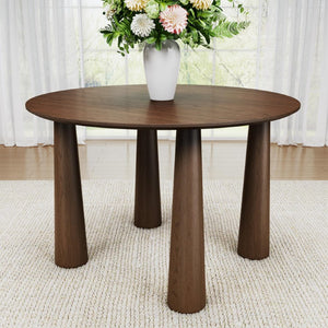 45 Inch Round Wood Dining Table Solid Top for Modern Kitchen and Casual Gatherings