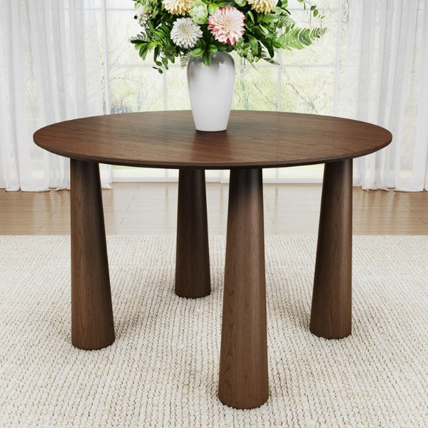 45 Inch Round Wood Dining Table Solid Top for Modern Kitchen and Casual Gatherings