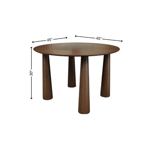 45 Inch Round Wood Dining Table Solid Top for Modern Kitchen and Casual Gatherings