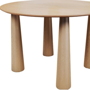 45 Inch Round Wood Dining Table Solid Top for Modern Kitchen and Casual Gatherings