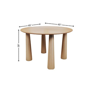 45 Inch Round Wood Dining Table Solid Top for Modern Kitchen and Casual Gatherings
