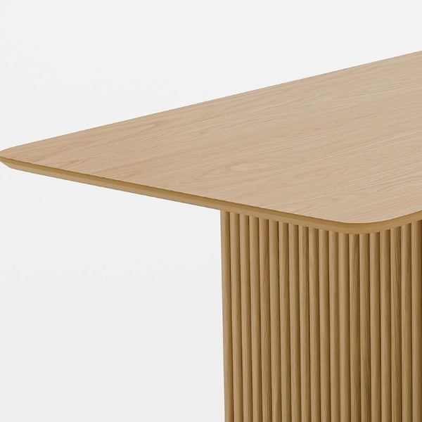 67 Inch Solid Wood Double Pedestal Dining Table for Six Seat Formal and Casual Gatherings