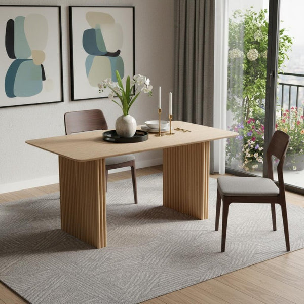 79 Inch Solid Wood Double Pedestal Dining Table for Elegant Formal Gatherings
