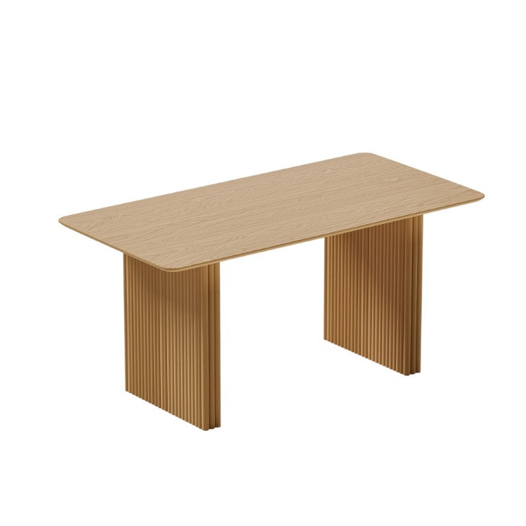 HomeRoots 79 Inch Solid Wood Double Pedestal Dining Table for Elegant Formal Gatherings 721133