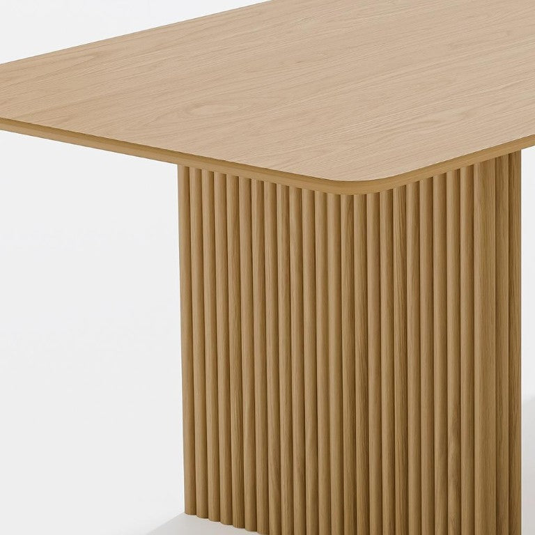 HomeRoots 79 Inch Solid Wood Double Pedestal Dining Table for Elegant Formal Gatherings 721133